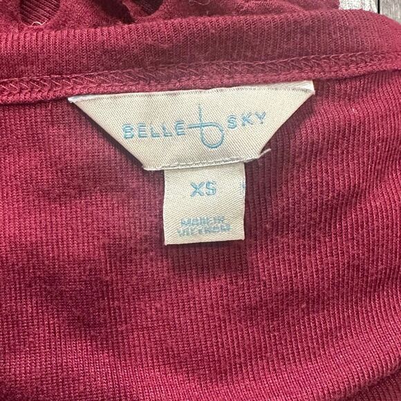 BELLE SKY Women's Burgundy Sleeveless Perforated Laser Cut Midi Dress Size XS - Picture 3 of 9